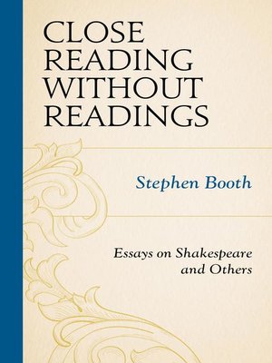 cover image of Close Reading without Readings